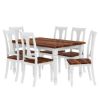 Picture of Proberta Two Tone Solid Wood Farmhouse Dining Table Set