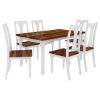 Picture of Proberta Two Tone Solid Wood Farmhouse Dining Table Set