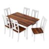 Picture of Proberta Two Tone Solid Wood Farmhouse Dining Table Set
