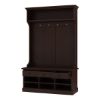 Picture of Perrysville Mahogany Wood Entryway Hall Tree with Shoe Storage
