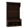 Picture of Perrysville Mahogany Wood Entryway Hall Tree with Shoe Storage