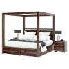 Picture of Farson Contemporary Solid Wood 4 Piece Canopy Bedroom Set