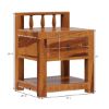 Picture of Laspor Rustic Solid Wood 1 Drawer Nightstand