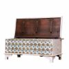 Picture of Virgil Distressed White Reclaimed Wood Brass Accent Storage Trunk