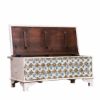Picture of Virgil Distressed White Reclaimed Wood Brass Accent Storage Trunk