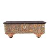 Picture of Tetonia Reclaimed Wood Hand Carved Flower Traditional Storage Trunk