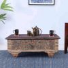 Picture of Talence Reclaimed Wood Hand Carved Antique Coffee Table Trunk