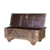 Picture of Talence Reclaimed Wood Hand Carved Antique Coffee Table Trunk