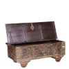 Picture of Talence Reclaimed Wood Hand Carved Antique Coffee Table Trunk