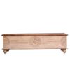 Picture of Osmond Rustic Reclaimed Wood Floral Hand Carved  Storage Trunk Chest