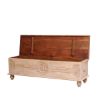 Picture of Osmond Rustic Reclaimed Wood Floral Hand Carved  Storage Trunk Chest