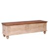 Picture of Osmond Rustic Reclaimed Wood Floral Hand Carved  Storage Trunk Chest