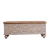 Picture of Nordic Reclaimed Wood Floral Hand Carved Storage Trunk Chest