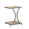 Picture of Almon Reclaimed Wood Curve Iron Industrial End Table