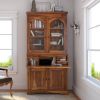 Picture of Canistota Tall Drop Front Home Office Secretary Desk With Hutch