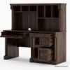 Picture of Perrinton Rustic Solid Wood Home Office Computer Desk With Hutch