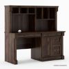 Picture of Perrinton Rustic Solid Wood Home Office Computer Desk With Hutch
