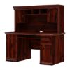 Picture of Brooten Rustic Solid Wood Home Office Computer Desk With Hutch