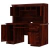 Picture of Brooten Rustic Solid Wood Home Office Computer Desk With Hutch