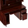 Picture of Brooten Rustic Solid Wood Home Office Computer Desk With Hutch