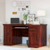 Picture of Brooten Rustic Solid Wood Home Office Computer Desk with Keyboard Tray