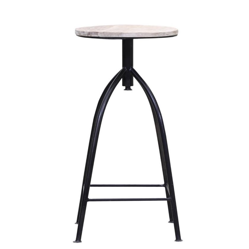 Picture of Pesina Reclaimed Wood Iron Leg Industrial Bar Stool