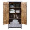 Picture of Tipton Hand Carved Solid Wood Rustic Grey Armoire