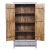 Picture of Tipton Hand Carved Solid Wood Rustic Grey Armoire