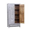 Picture of Tipton Hand Carved Solid Wood Rustic Grey Armoire