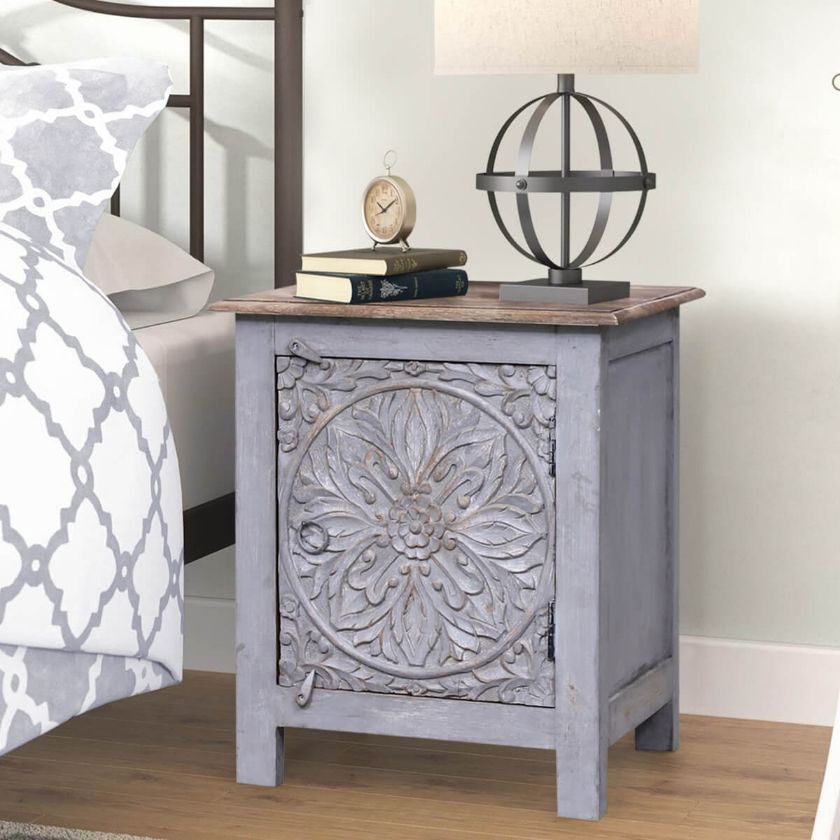Picture of Hereford Reclaimed Wood Handcarved Nightstand