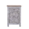 Picture of Hereford Reclaimed Wood Handcarved 1 Drawer Nightstand