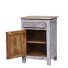Picture of Hereford Reclaimed Wood Handcarved 1 Drawer Nightstand
