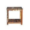 Picture of Corinne Distressed Reclaimed Wood Square 2 Tier Rustic End Table