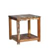 Picture of Corinne Distressed Reclaimed Wood Square 2 Tier Rustic End Table