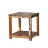 Picture of Corinne Distressed Reclaimed Wood Square 2 Tier Rustic End Table