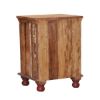 Picture of Boynton Handcrafted Buddha Brass Inlay Door Reclaimed Wood Nightstand