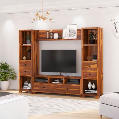 Picture of Traver Rosewood Wall Unit TV Console Entertainment Center