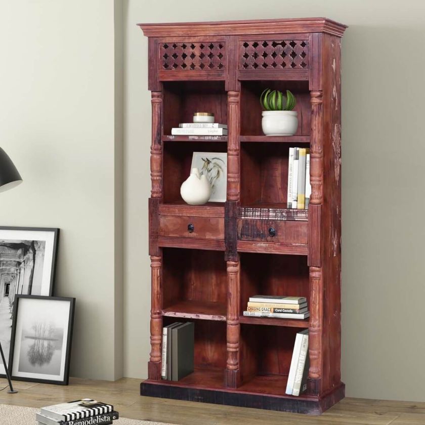 Picture of Grenada Reclaimed Wood Cube Bookcase with Drawer