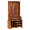 Picture of Cornish Rustic Solid Wood Entryway Hall Tree With Shoe Storage
