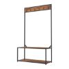 Picture of Kelso Solid Wood Open Back Industrial Entryway Hall Tree Bench