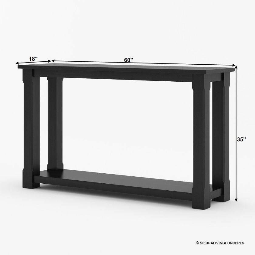 Brimson Tall Black Console Table Size Image