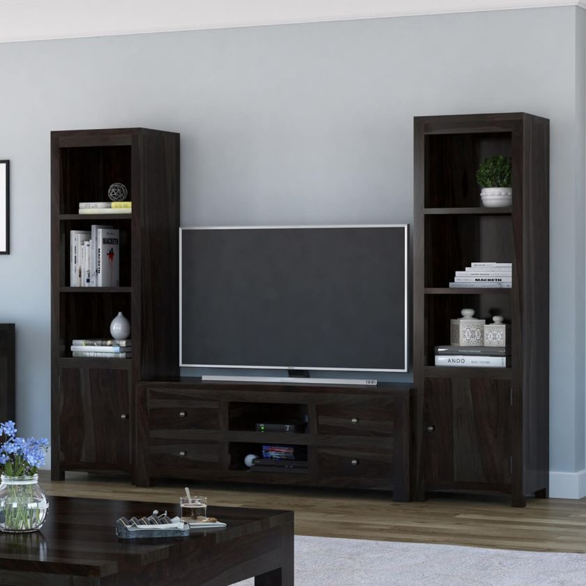 Picture of Glencoe Solid Wood Contemporary Entertainment Media Center