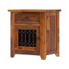 Picture of San Francisco Rustic Solid Wood Iron Grill 1 Drawer Nightstand
