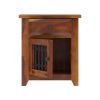 Picture of San Francisco Rustic Solid Wood Iron Grill 1 Drawer Nightstand