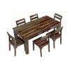 Picture of Modern Sierra Rustic Solid Wood Dining Table Set For 6