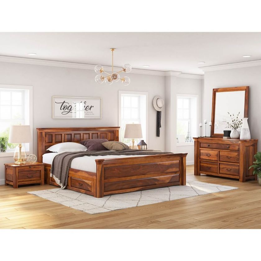 Picture of Simply Tudor Rustic Solid Wood 4 Piece Bedroom Set