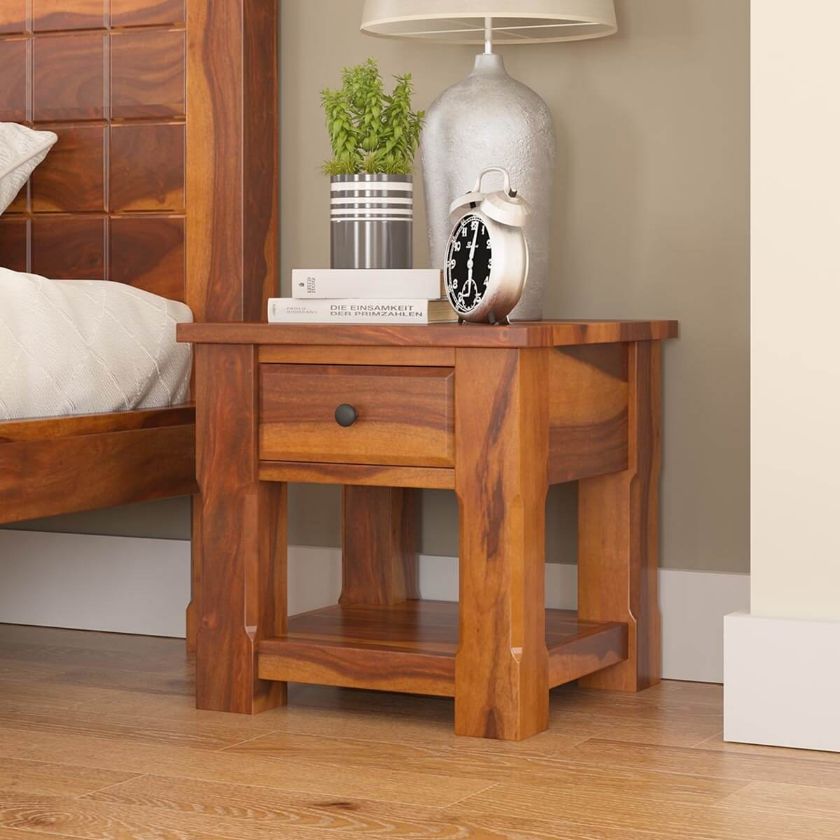 Picture of Laredo Two Tier Solid Wood Nightstand With Drawer