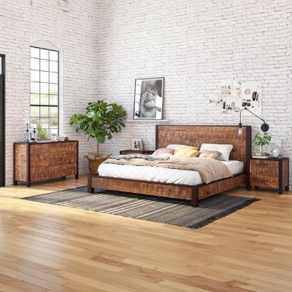 Picture of New Orleans Rustic Solid Wood 4 Piece Bedroom Set