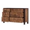 Picture of New Orleans Rustic Solid Mango Wood 6 Drawer Double Dresser