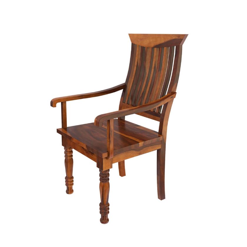 Picture of Mediterranean Rustic Solid Wood Arm Chair